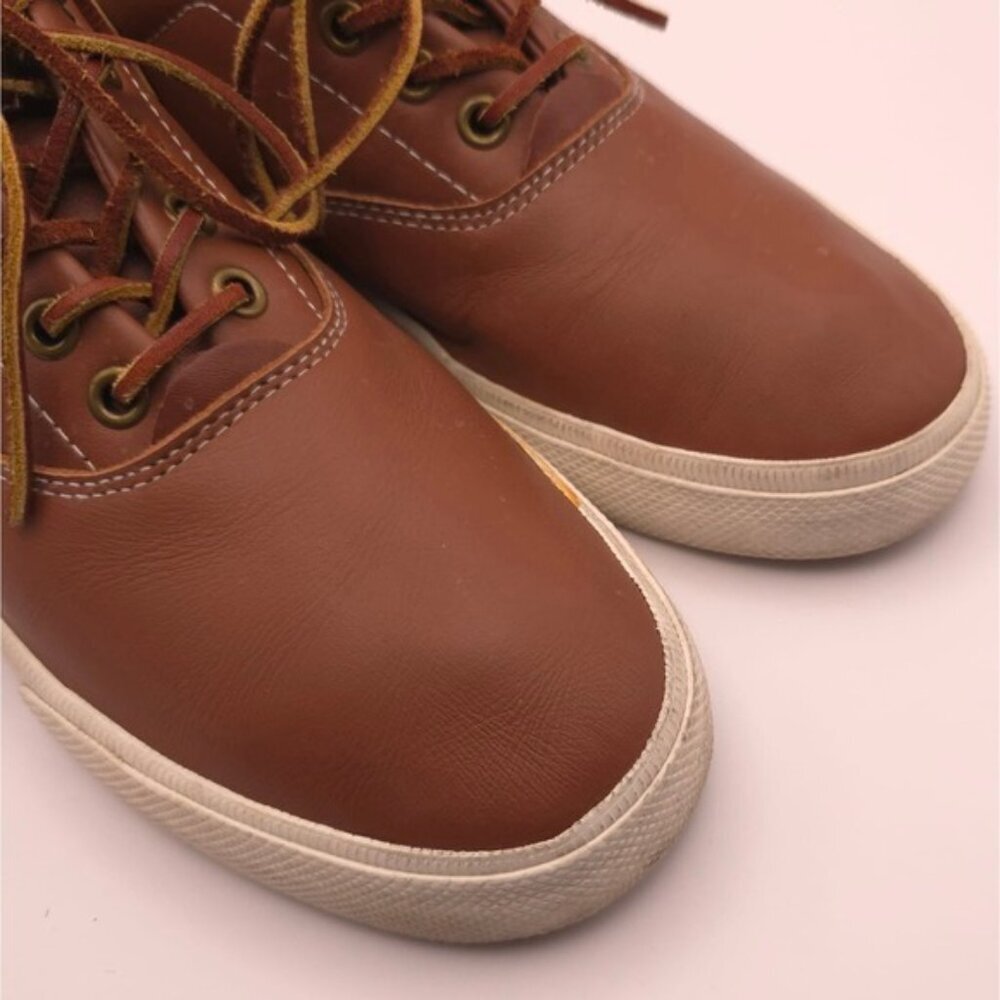 POLO RALPH LAUREN VAUGHN Size 8 D Brown SOFT LEATHER Lace Boat Shoes Men's - Picture 6 of 8